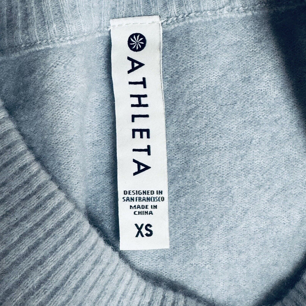 Athleta Merino Wool Blend Sweater Size XS Blue Lightweight - Picture 3 of 3